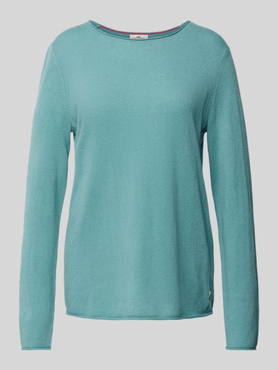 Fynch-Hatton Pullover aus Woll-Mix mit Label-Detail Aqua 2