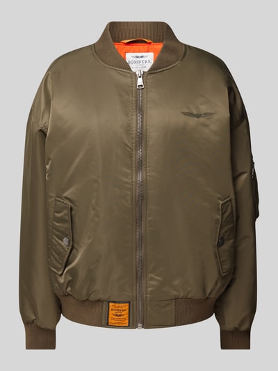 Original Bombers Bomberka o kroju oversized z wyhaftowanym logo Khaki 2