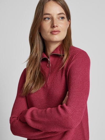 Christian Berg Woman Strickpullover mit Troyer-Kragen Fuchsia Melange 3