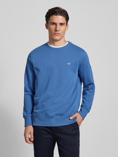 Gant Sweatshirt mit  Label-Stitching Modell 'SHIELD' Royal 4