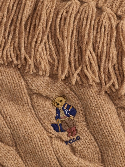 Polo Ralph Lauren Schal aus Woll-Mix mit Polo-BEAR-Motiv Camel 2