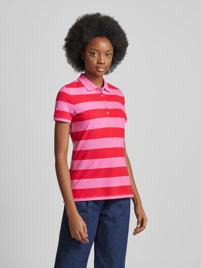 Montego Regular Fit Poloshirt mit Blockstreifen Pink 4