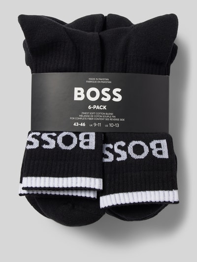 BOSS Sokken met labelstitching in een set van 6 paar Zwart - 3