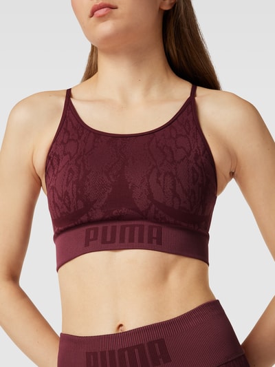 PUMA PERFORMANCE Bustier mit Logo-Stitching Bordeaux 3