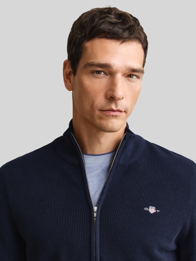 GANT Regular Fit Strickjacke aus reiner Baumwolle Marine 3