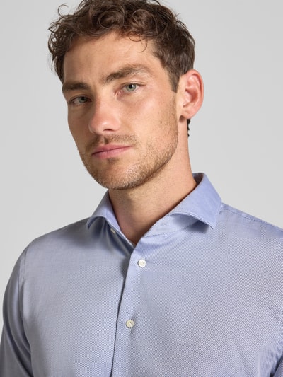 Profuomo Regular Fit Business-Hemd mit Knopfleiste Blau 3