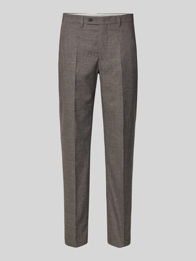 Christian Berg Men Slim Fit Anzughose mit Bügelfalten Dunkelbraun 2