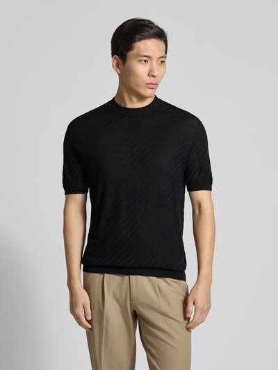 Emporio Armani Slim Fit T-Shirt mit Lyocell- und Woll-Anteil Black 4