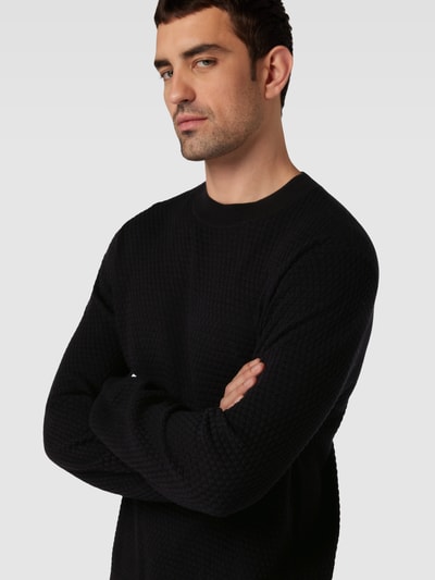 Armani Exchange Strickpullover mit Strukturmuster Black 3