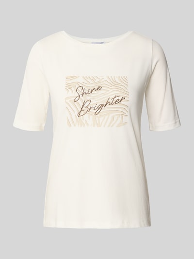 More & More T-shirt met labeldetail Offwhite - 2