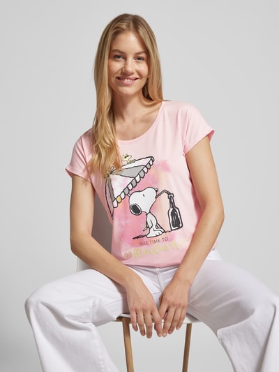 Montego T-shirt z nadrukowanym motywem Różowawy 3