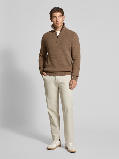 MAERZ Muenchen Gebreide pullover met ribboorden Hazelnoot - 1