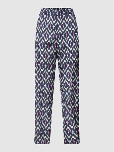 Repeat Stoffen broek met all-over motief Marineblauw - 2