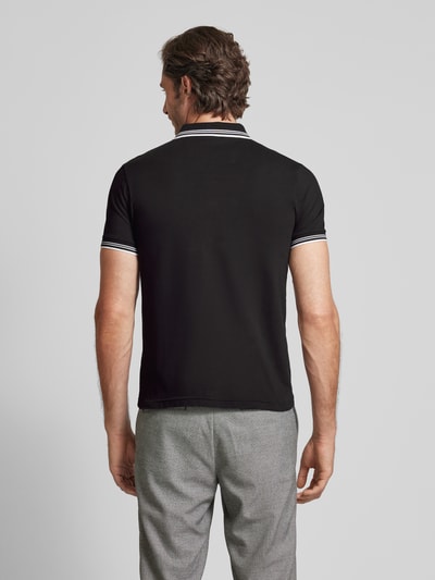 BOSS Green Slim Fit Poloshirt mit Label-Print Modell 'Paul' Black 5