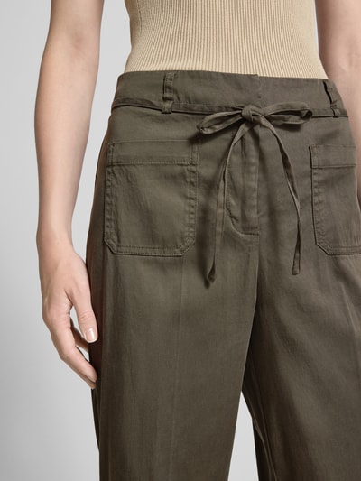 OPUS Straight Leg Stoffhose mit Bügelfalten Modell 'Meeri' Khaki 3