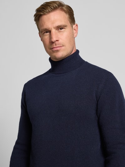 Casual Friday Sweter z dzianiny z golfem Ciemnoniebieski 3