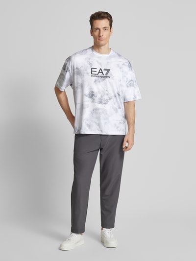 EA7 Emporio Armani T-Shirt mit Label-Print Modell 'VENTUS' Hellgrau 1