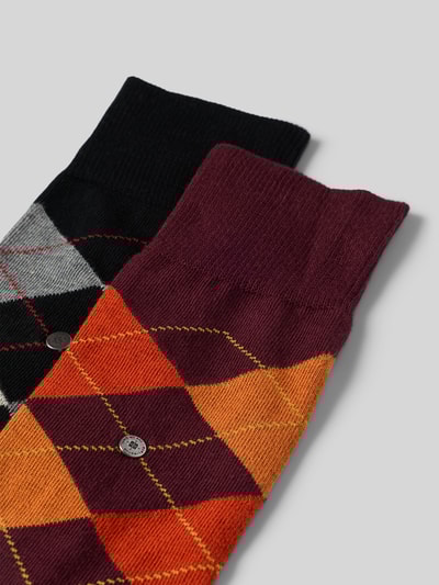 Burlington Sokken met grafisch motief in een set van 2 paar in cadeaubox Bordeaux - 2