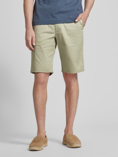 Christian Berg Men Regular Fit Chino-Shorts mit Gürtel Schilf 4