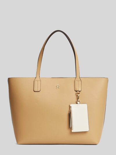 Tommy Hilfiger Shopper mit Reißverschlussfach und Anhänger für Kleinigkeiten Beige 2