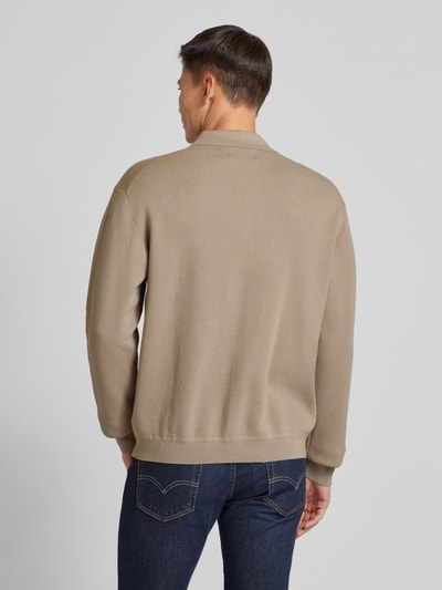 JAKE*S STUDIO MEN Cardigan mit Umlegekragen Khaki 5