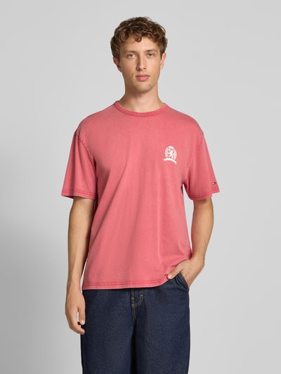 Tommy Jeans Relaxed Fit T-Shirt aus reiner Baumwolle Pink 4