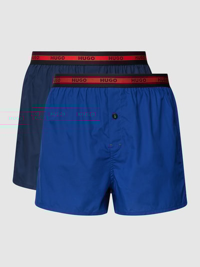 HUGO Boxershort met logo in band in een set van 2 stuks Blauw - 2