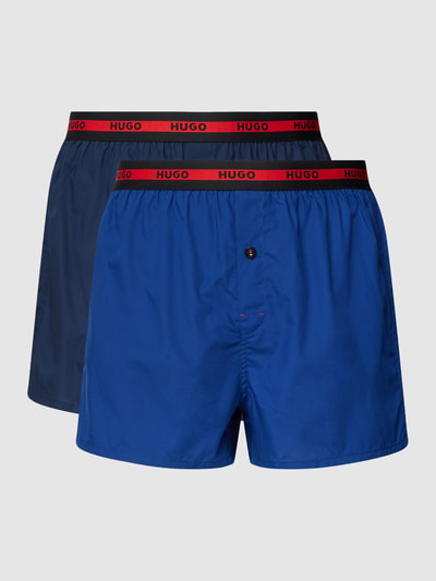 HUGO Boxershort met logo in band in een set van 2 stuks Blauw - 2