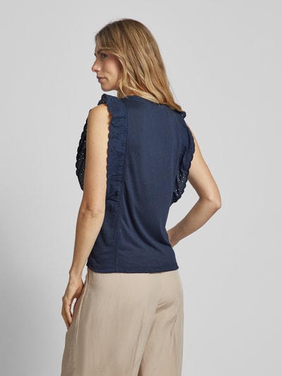 s.Oliver RED LABEL Top met ajourwerk Marineblauw - 5