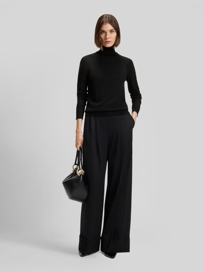 BOSS sweter z golfem o kroju slim fit z czystej żywej wełny model 'Frizani' Czarny 1