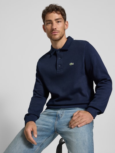 Lacoste Regular Fit Sweatshirt aus reiner Baumwolle Marine 3