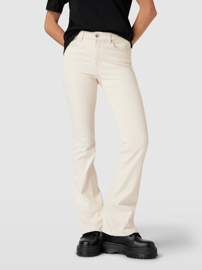 Only Flared fit jeans met labeldetails Ecru - 4