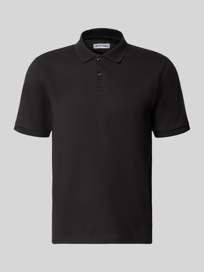 JACK & JONES Regular Fit Poloshirt mit Baumwoll-Anteil Modell 'Austin' Black 1