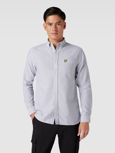 Lyle & Scott Koszula casualowa o kroju slim fit ze wzorem w paski model ‘Oxford’ Jasnoszary 4