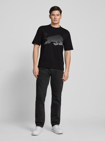 HUGO T-shirt met labelprint, model 'Drcard' Zwart - 1