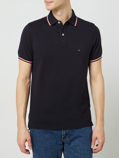 Tommy Hilfiger Koszulka polo o kroju slim fit z paskami w kontrastowym kolorze Granatowy 4