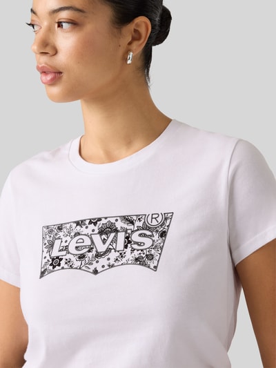 Levi's® Regular Fit T-Shirt aus reiner Baumwolle Modell 'THE PERFECT TEE' Weiss 3