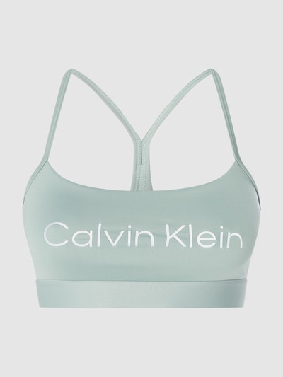 Calvin Klein Performance Stanik z odblaskowym logo Miętowy 2