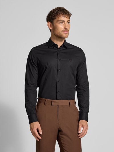 Tommy Hilfiger Tailored Slim fit zakelijk overhemd van katoenmix Zwart - 4