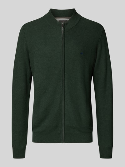 Fynch-Hatton Gebreid jack met logostitching Flessengroen - 2