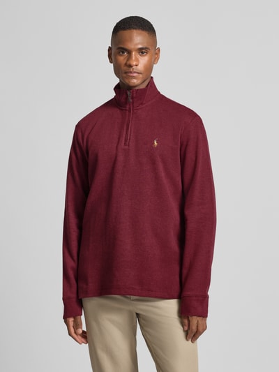 Polo Ralph Lauren Strickpullover mit Stehkragen Dunkelrot 4