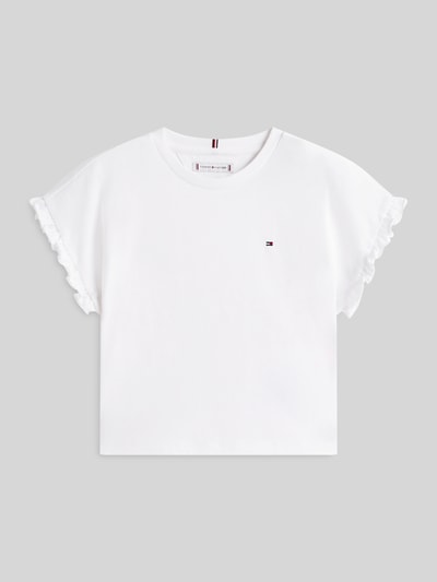 Tommy Hilfiger Teens Relaxed Fit T-Shirt aus Baumwoll-Mix mit Rüschen-Details Weiss 2