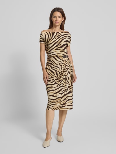 Lauren Ralph Lauren Sukienka midi z aplikacją model ‘HULLEN’ Średniobrązowy melanż 4