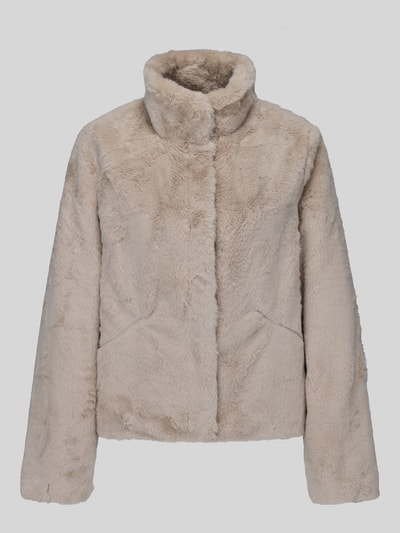 ONLY Regular Fit Webpelzjacke mit Stehkragen Modell 'NEWVIDA' Sand 2