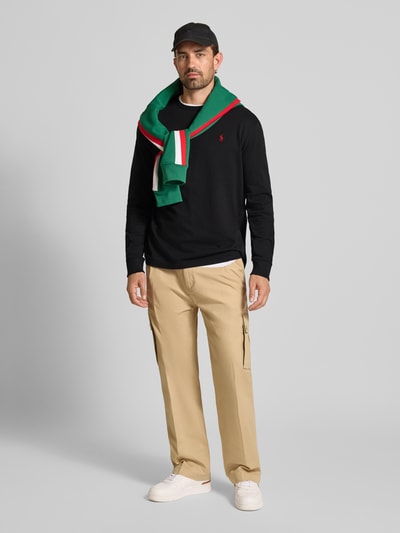 Polo Ralph Lauren Classic Fit Longsleeve mit Label-Stitching Black 1
