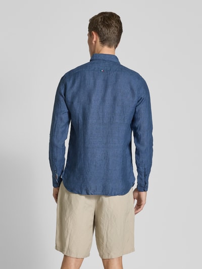 FIL NOIR Regular fit zakelijk overhemd met kentkraag, model 'ROMA' Marineblauw - 5