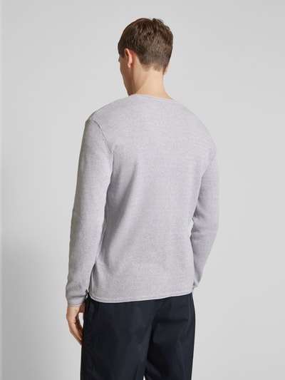 Tom Tailor Denim Regular Fit Strickpullover aus Baumwolle Hellgrau 5