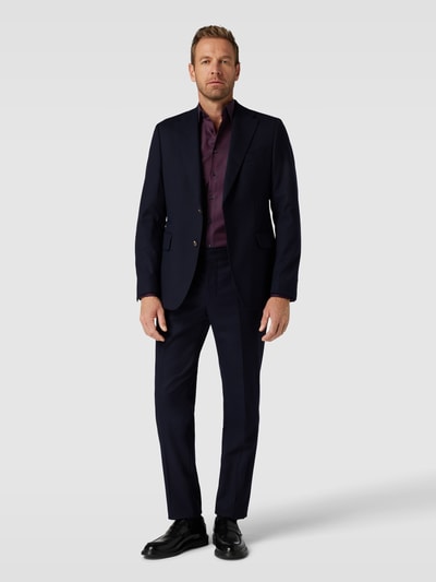 Jake*s Slim fit zakelijk overhemd met structuurmotief Bordeaux - 1