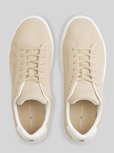 Tommy Hilfiger Sneaker mit Logo Detail aus echtem Leder Beige 3