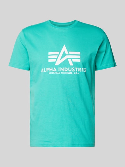 Alpha Industries T-shirt z czystej bawełny Jasnoturkusowy 2